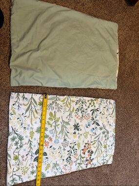 Floral Print and Sage Reversible pillow case